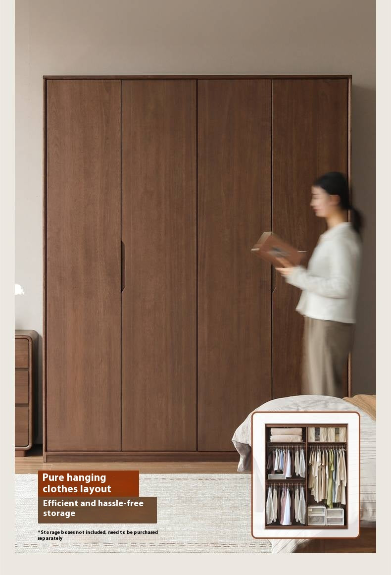 Sandalwood Solid Wood Modern Open Door Wardrobe.