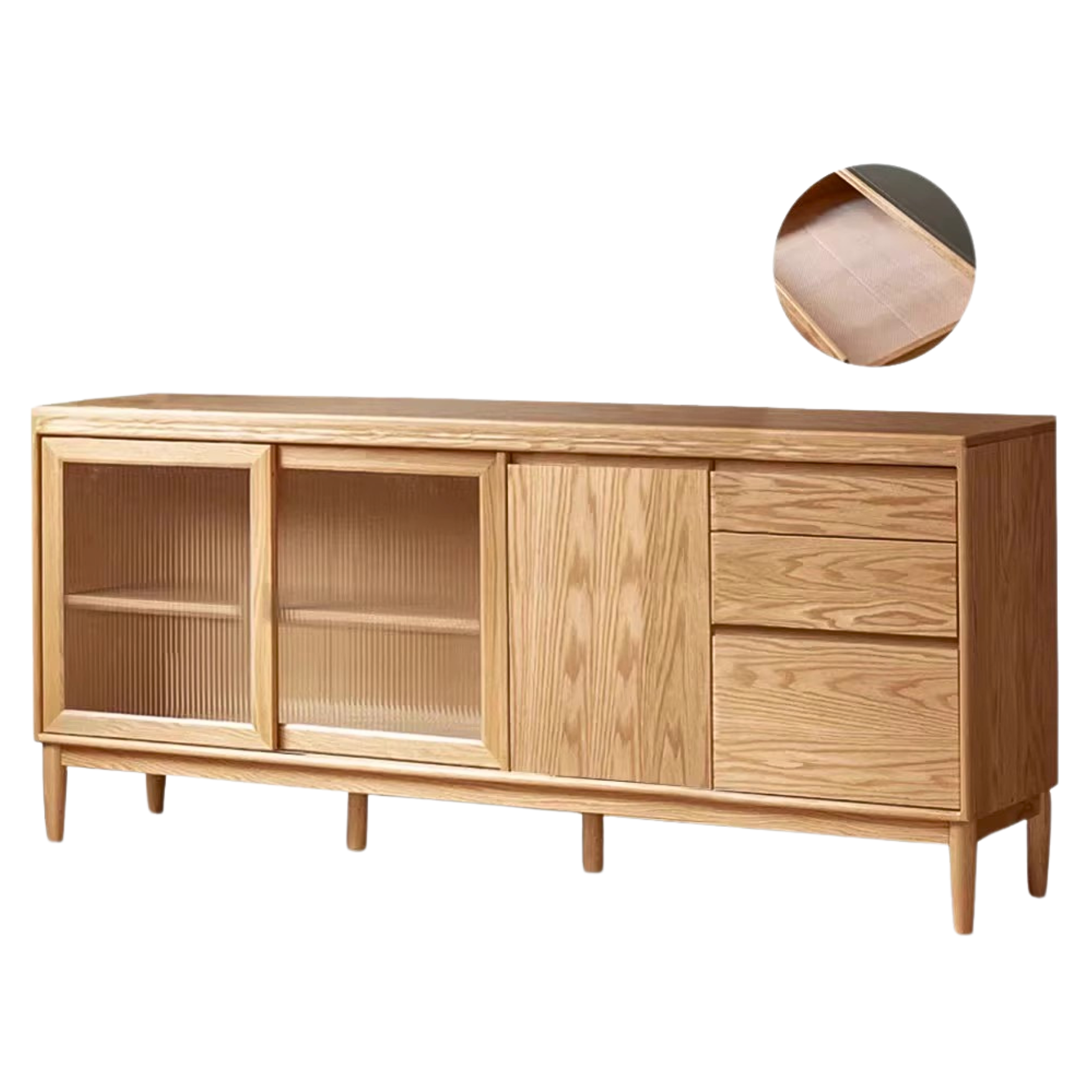 Cherry, Oak Solid Wood Rock Board Dining Cabinet Integrated High