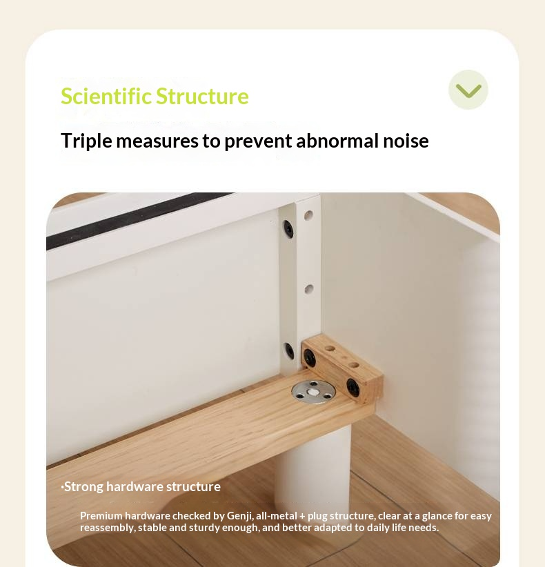 Rubberwood Solid Wood Platform Bed, Headboard-Free Box Bed