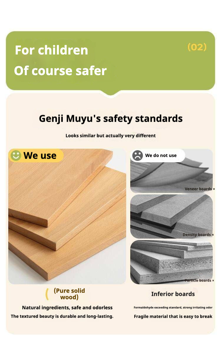 Beech Solid Wood Children's Bookcase.