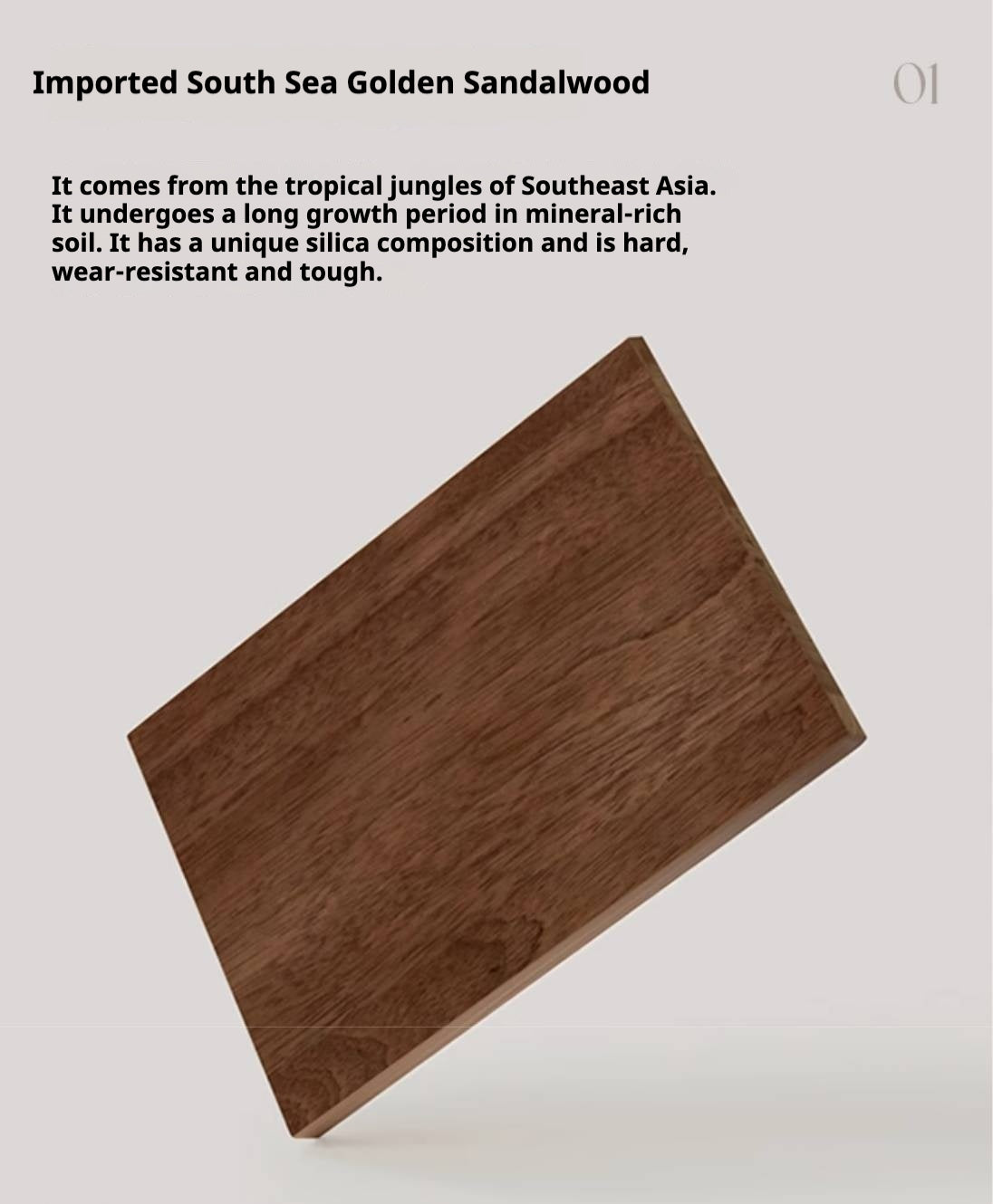 Sandalwood Solid Wood Modern Style Nightstand