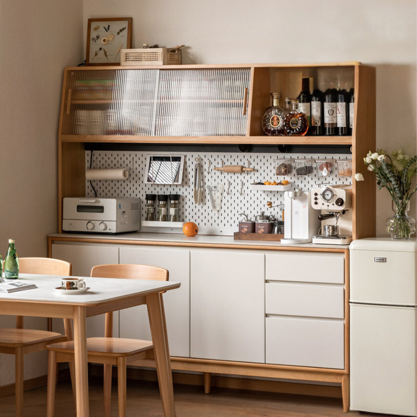 Beech Solid Wood Against The Wall Dining Sideboard