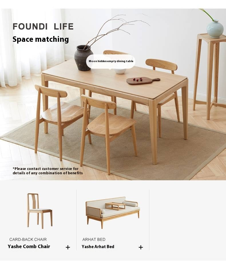 Ash Solid Wood Rectangular Modern Dining Table
