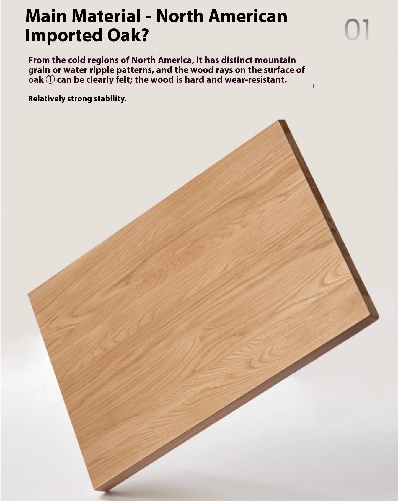 Oak Solid Wood Office Nordic Desk