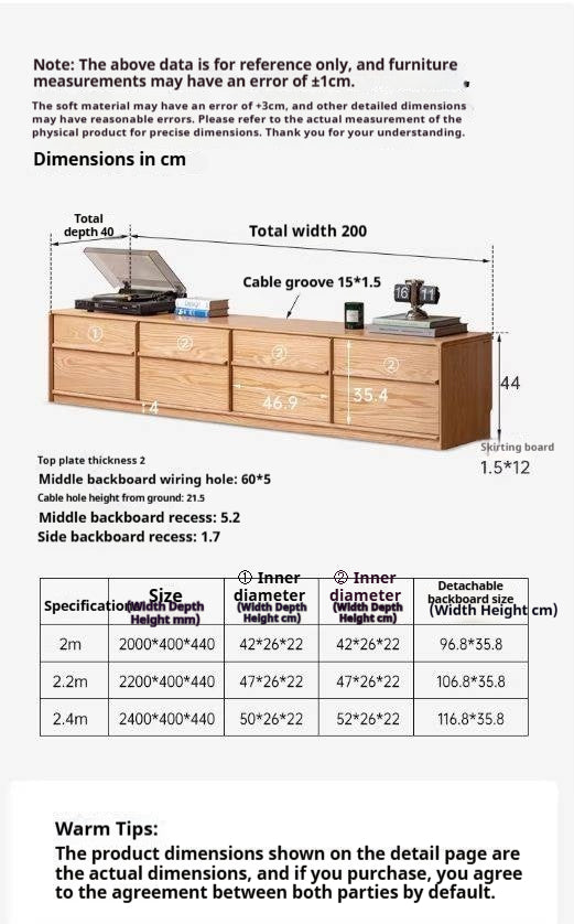 Oak, Ash Solid Wood Modern Skeleton Line TV Cabinet