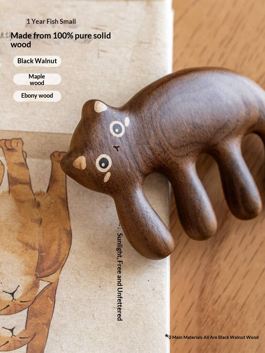 Black Walnut Solid Wood Modern Massage Comb