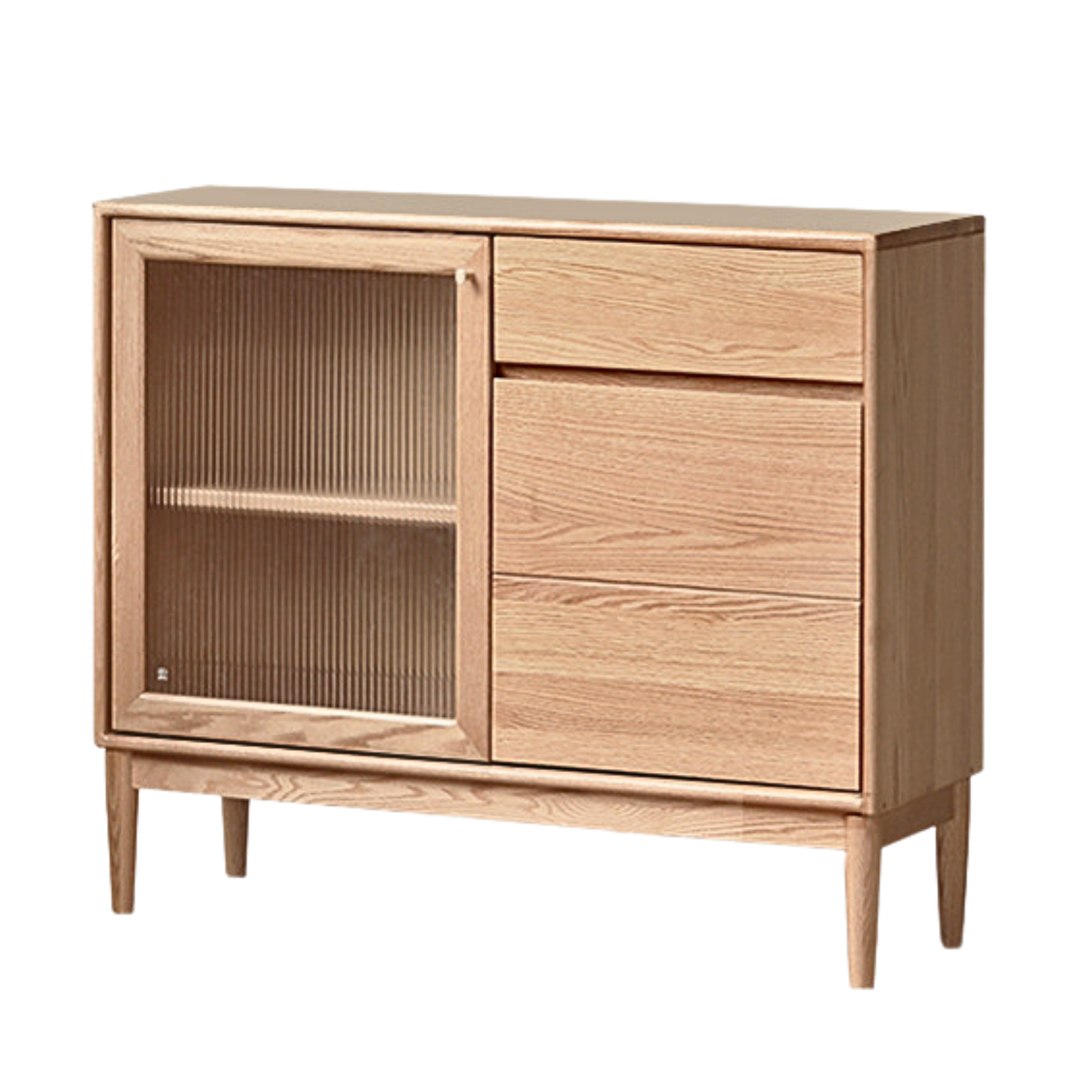 Oak Solid Wood Modern Dining Sideboard Against The Wall