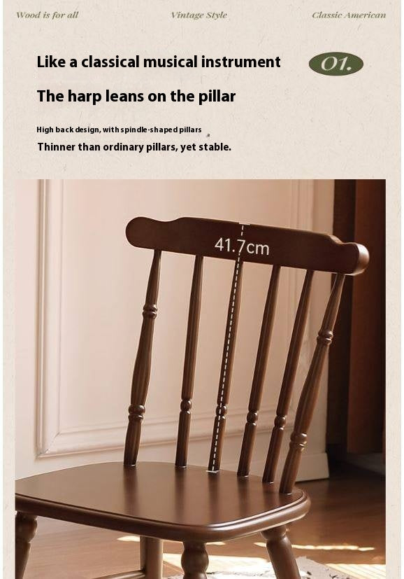 Set 4 pcs Black Walnut Solid Wood Dining Chair