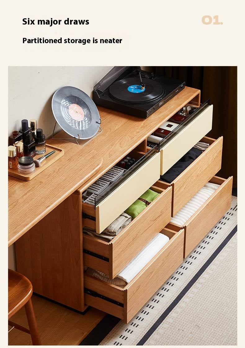 Cherry, Tulipwood Solid Wood Modern Style Vanity Table.