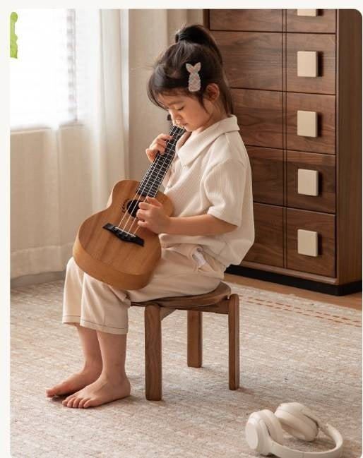 Black Walnut, Cherry Solid Wood Stacked Round Stool