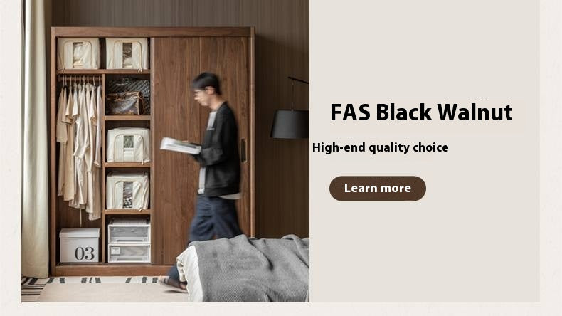 Golden Sandalwood Solid Wood Wardrobe