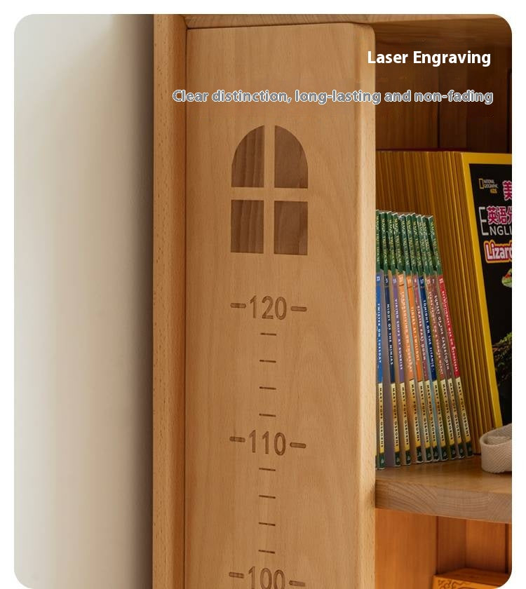 Beech Solid Wood Children's Bookshelf Storage Corner Cabinet