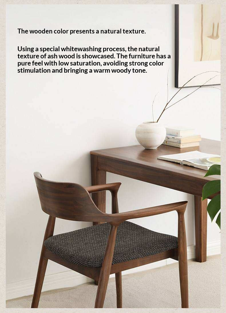 Ash Solid Wood Makeup Chair Dining Chair
