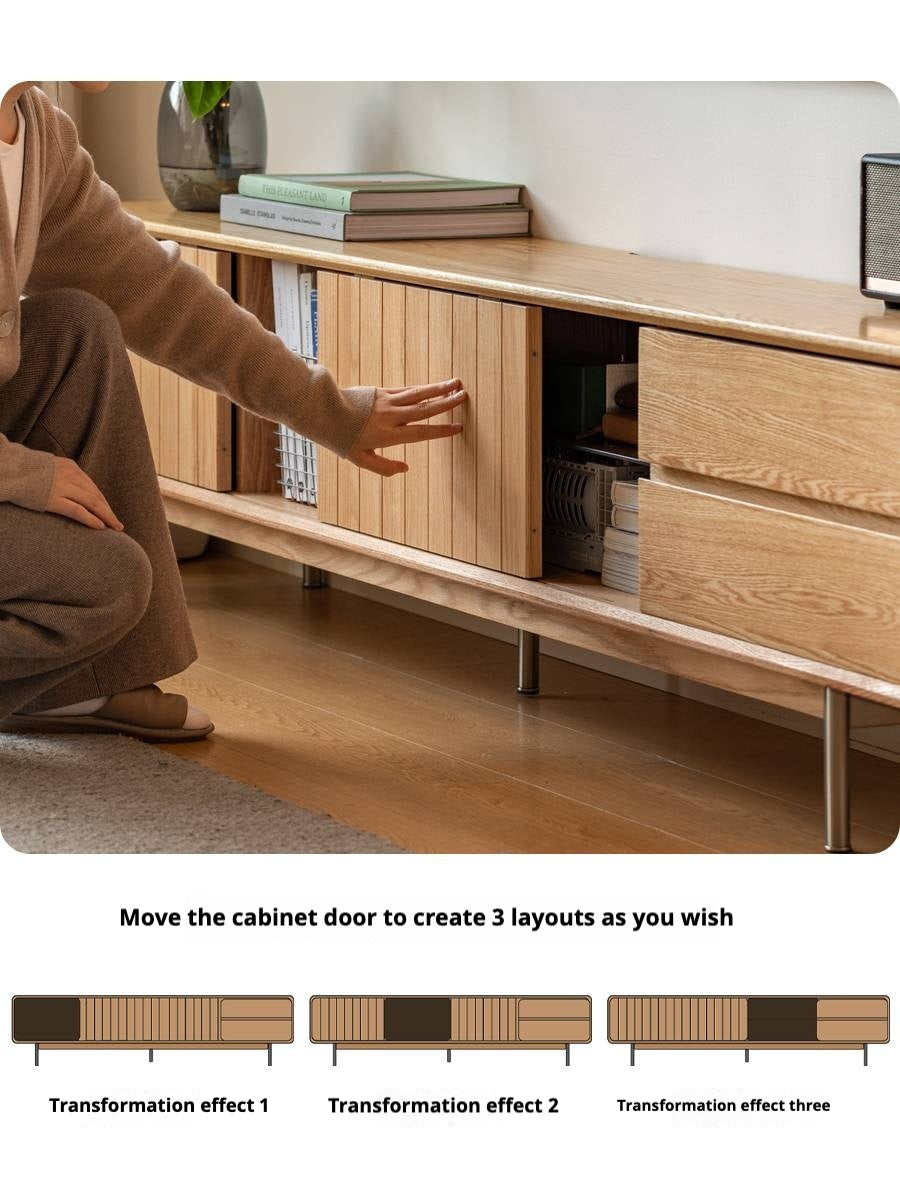Oak Solid Wood Modern TV Сabinet.