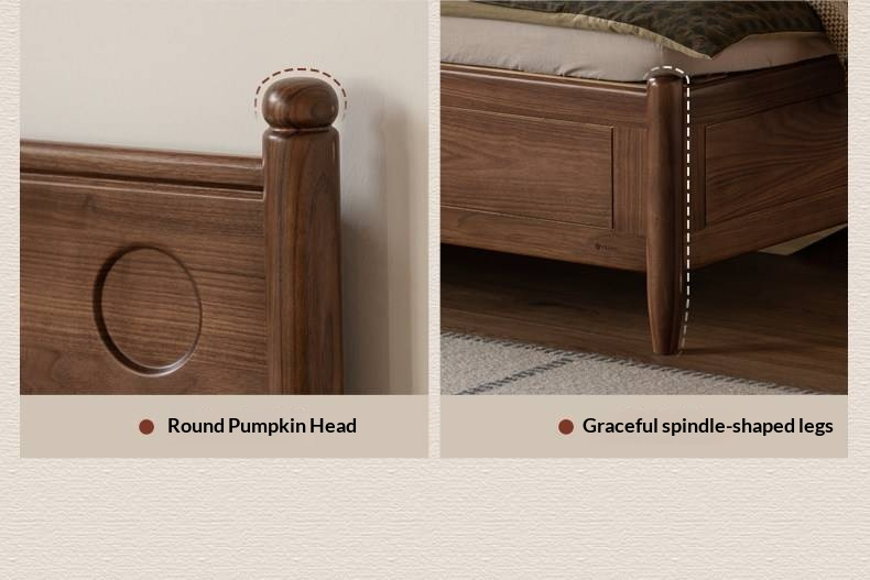 Black Walnut Solid Wood Box Bed — Italian Light Luxury Fully Openable Bed