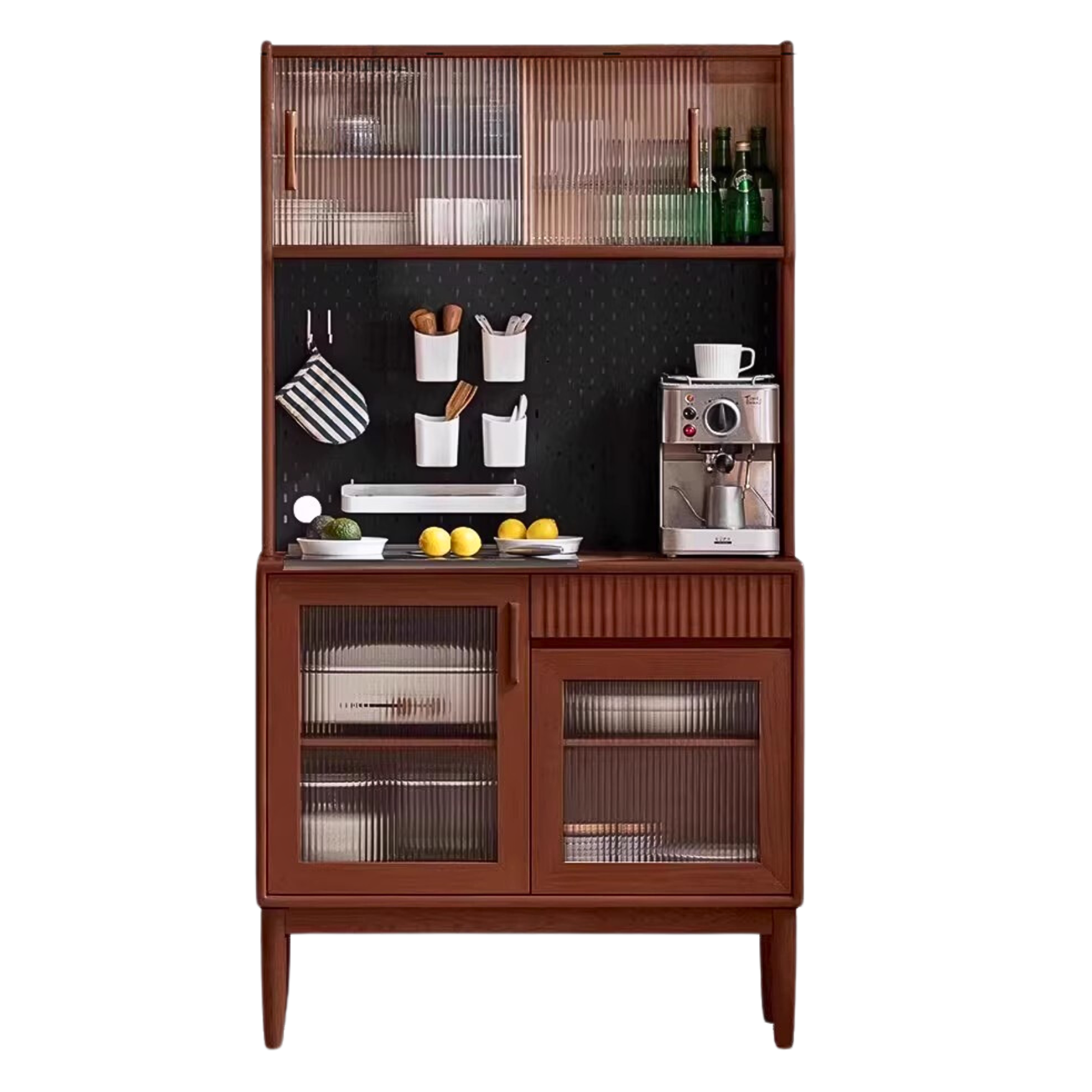 Cherry, Oak, Black Walnut Solid Wood Retro Dining Sideboard