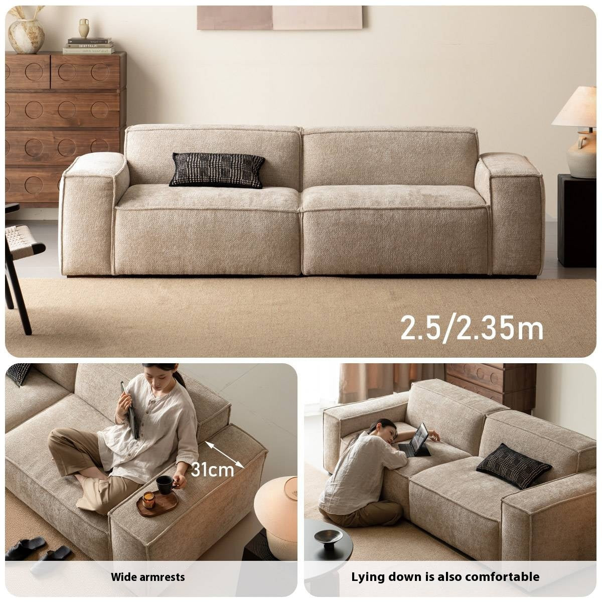 Fabric Wabi Sabi Style Sofa