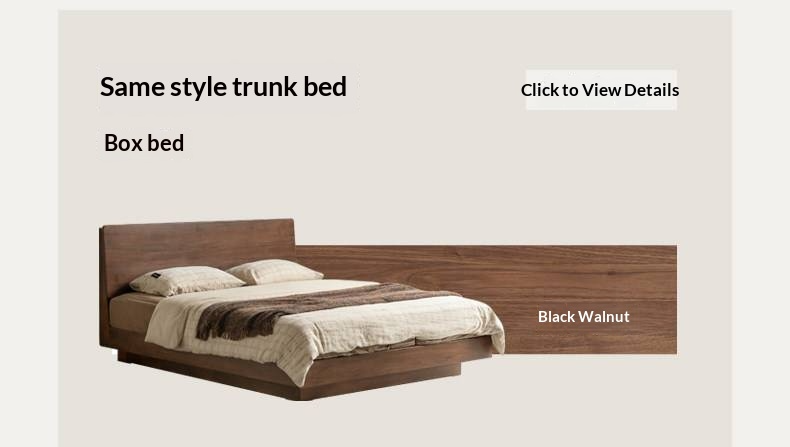 Black Walnut Solid Wood Bed — Italian Light Luxury Suspended Bed