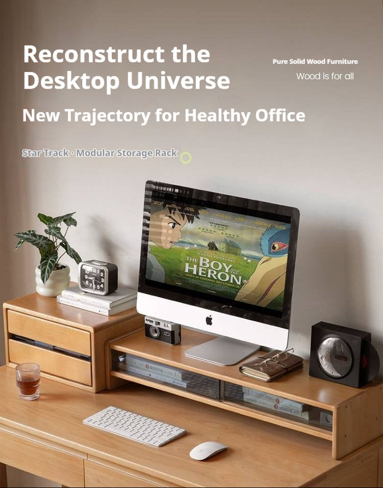 Beech Solid Wood Desktop organizer
