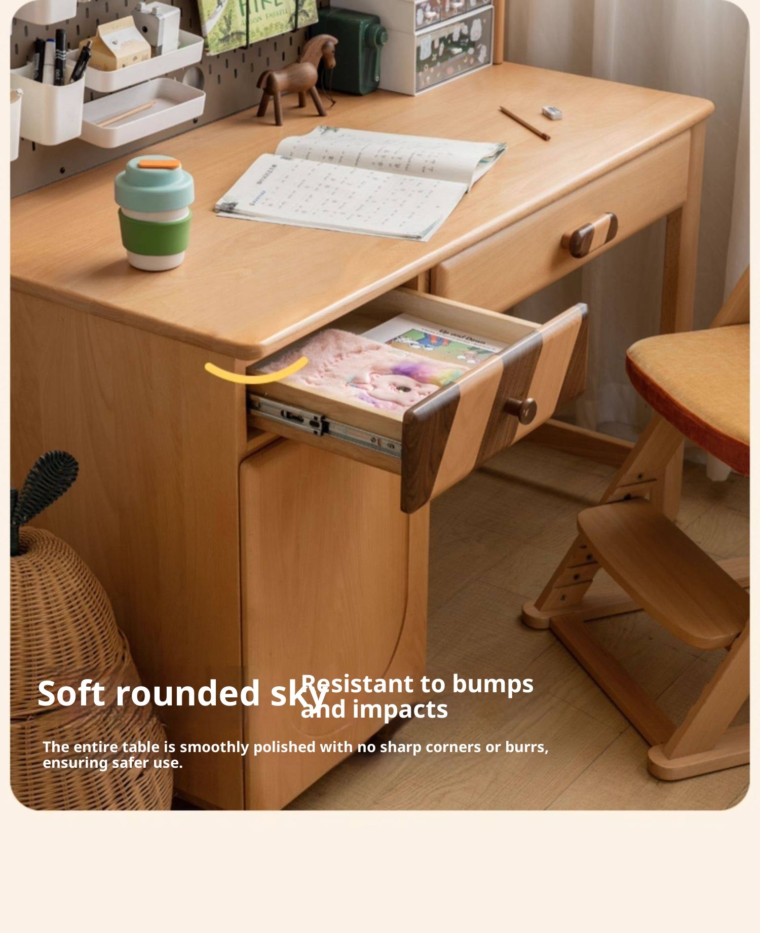 Beech Solid Wood Children s Learning Desk