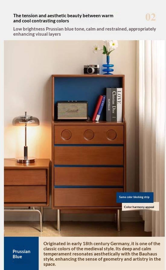 Poplar Solid Wood Middle-Age Edge Cabinet Storage.