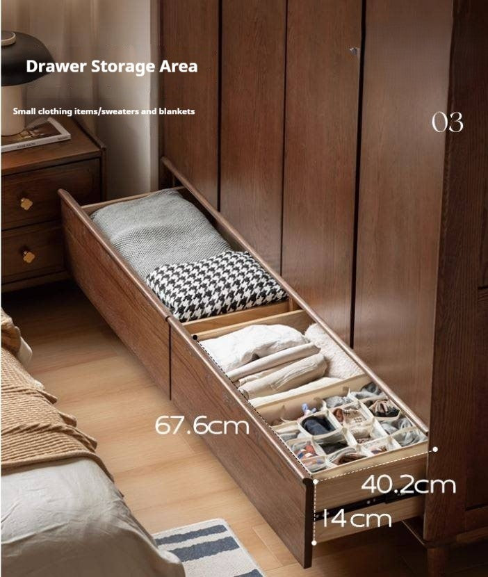 Oak Solid Wood Modern Off-Floor Wardrobe.