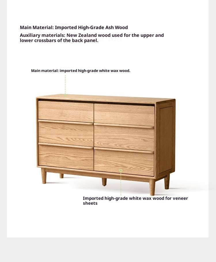 Ash Solid Wood Modern Drawer Cabinet