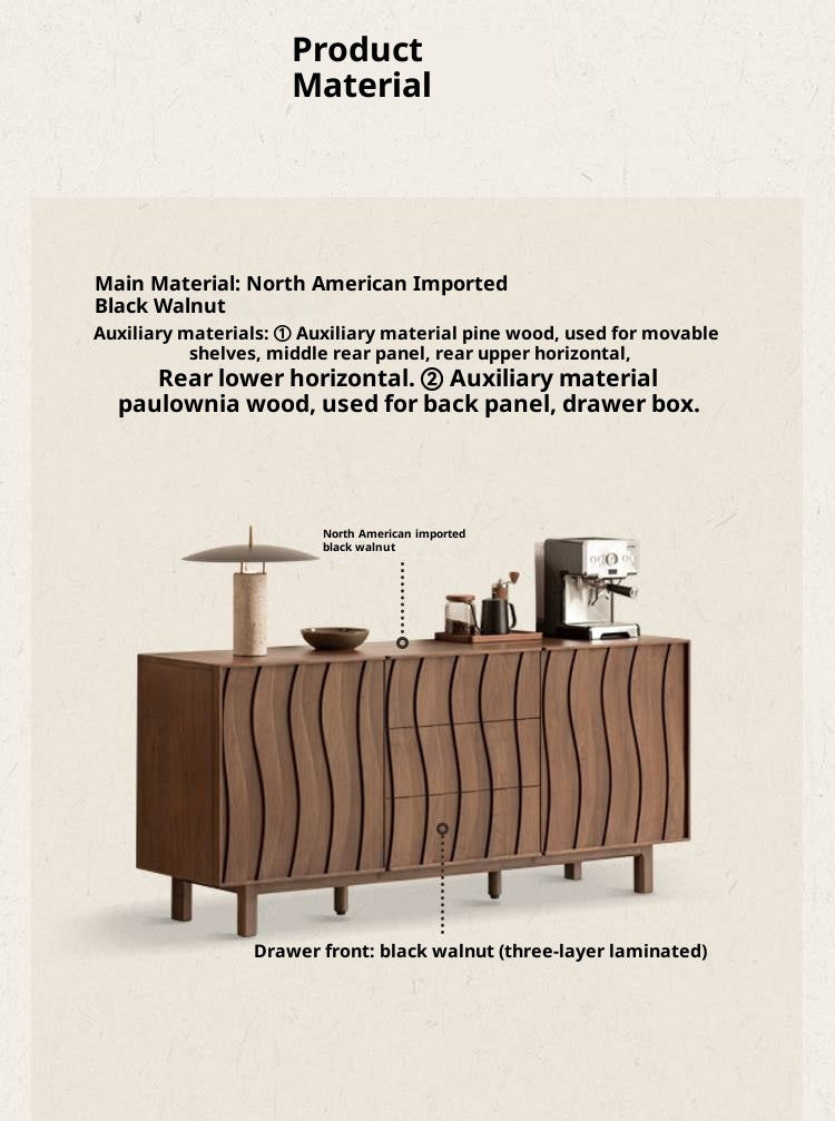 Black Walnut Solid Wood Antique Style Sideboard