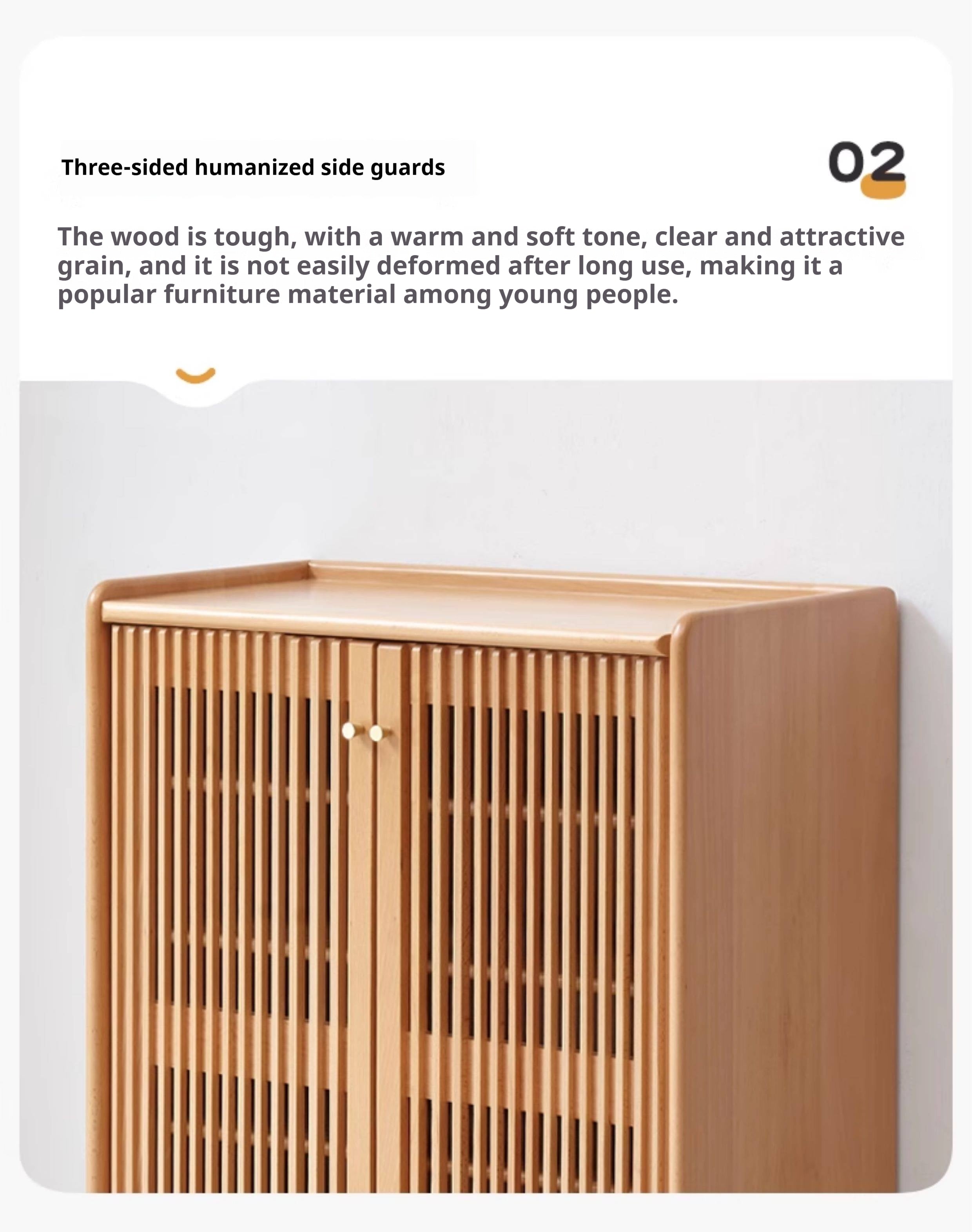 Beech Solid Wood Modern Shoe Cabinet
