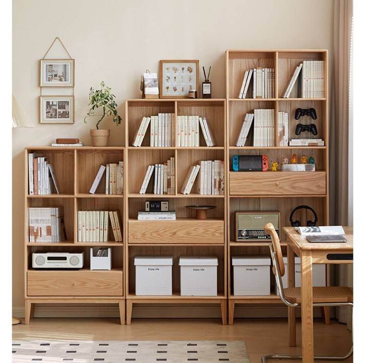 Oak Solid Wood Nordic Style Bookcase