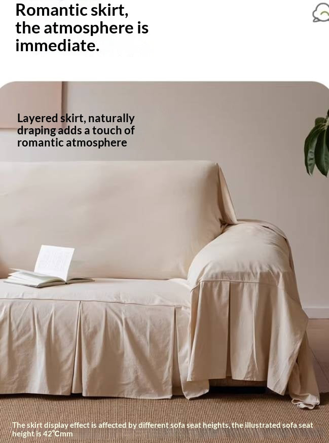 100% Cotton Sofa Cover, All-Season Washable Slipcover, Breathable Dustproof Sofa Protector