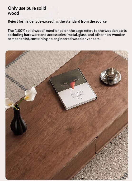 Black Walnut Solid Wood Modern Coffee Table