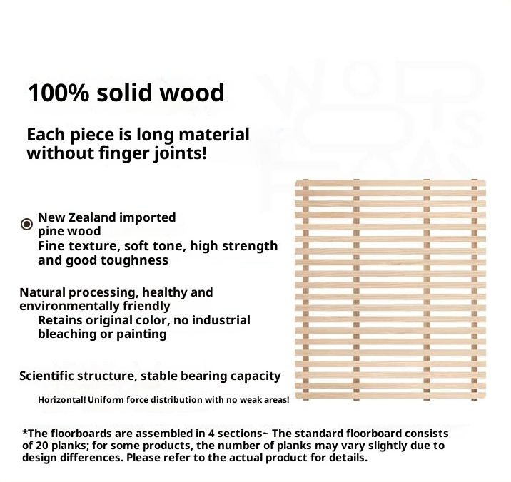 Cherry Solid Wood Floating Platform Box Bed, Headboard-Free Bed