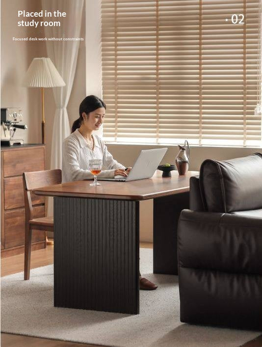 Black Walnut Solid Wood Light Luxury Style Dining Table