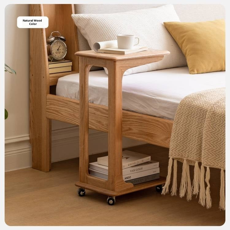 Oak Solid Wood Modern Minimalist Movable Nightstand