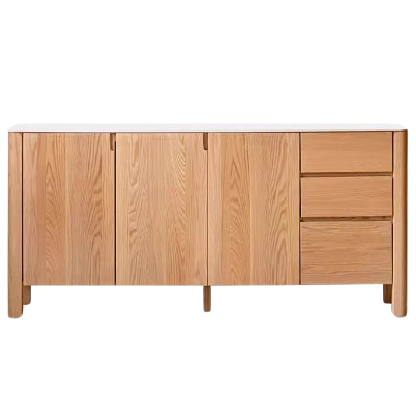 Oak Solid Wood Perforated Rock Board Dining Sideboard