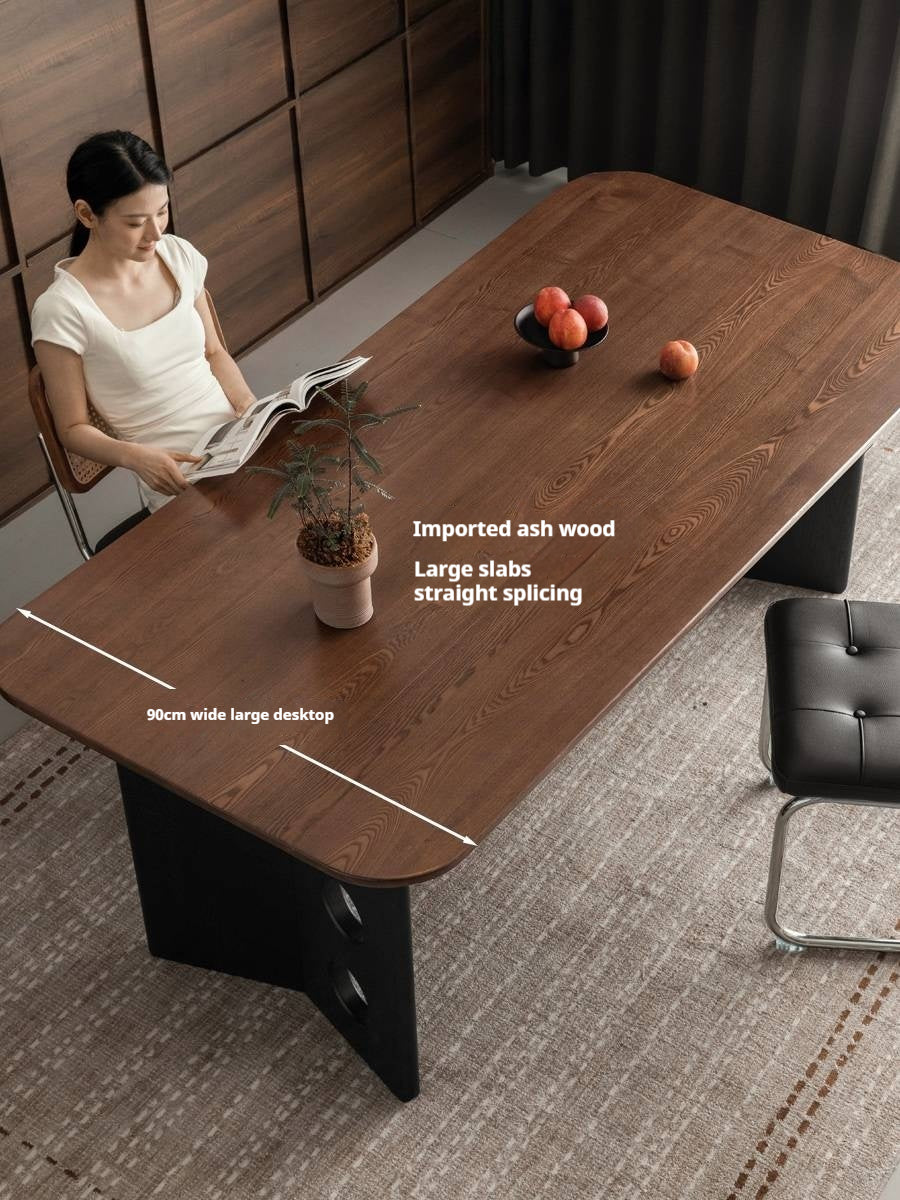 Black Walnut, Ash Solid Wood Retrо Dining Table