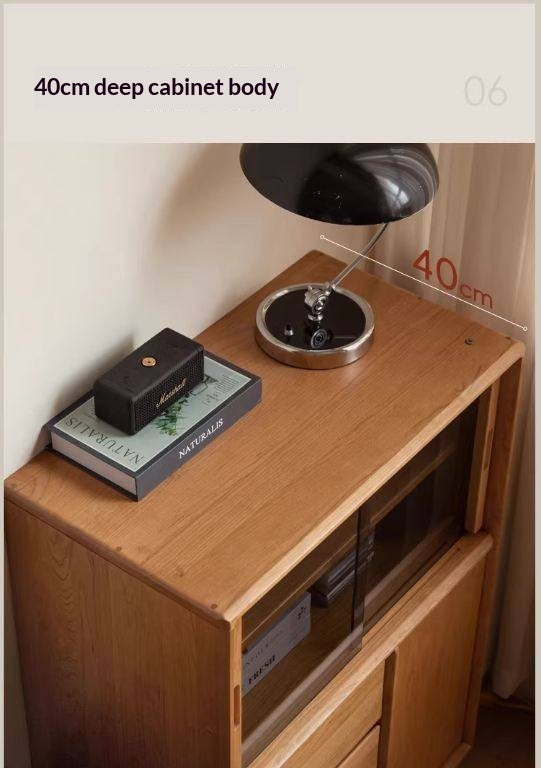 Cherry Solid Wood Mid-range Style Side Cabinet.