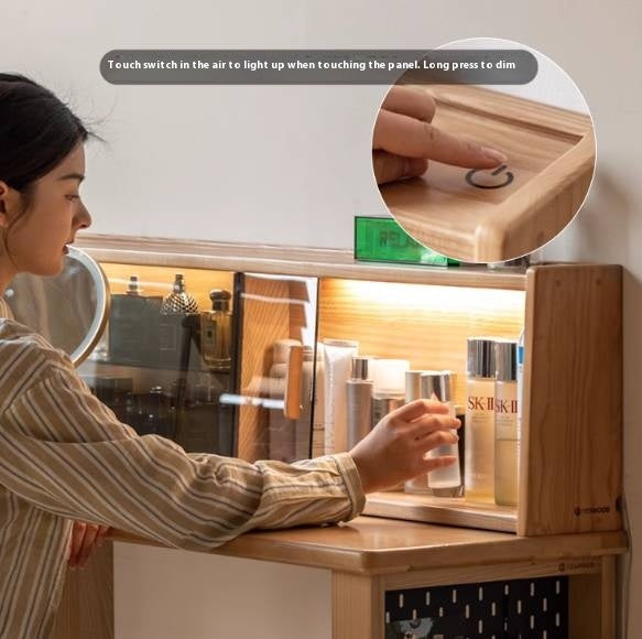 Ash Solid Wood Modern Multi-function Vanity Table.