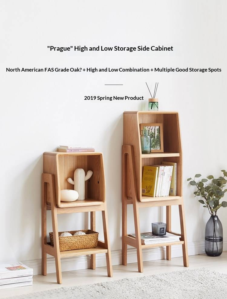 Oak Solid Wood Side Cabinet Combination.