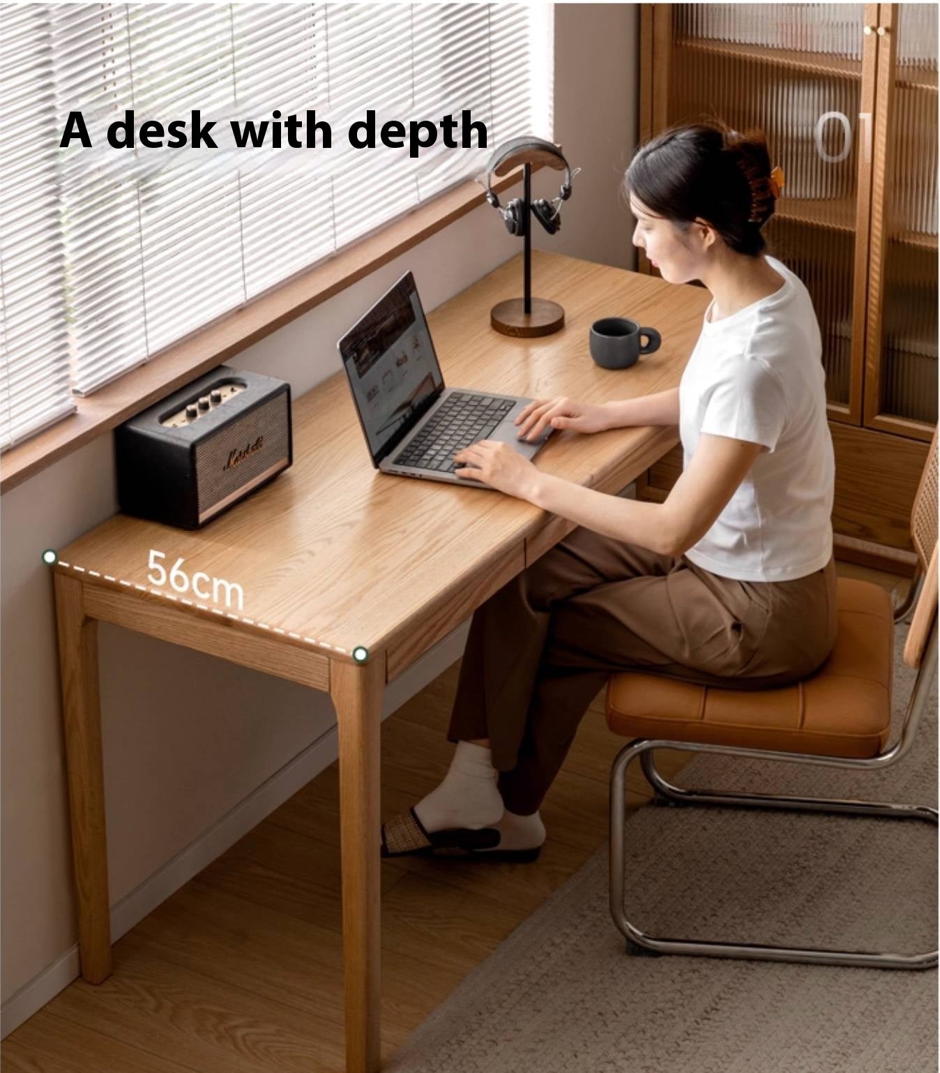Oak Solid Wood Office Nordic Desk