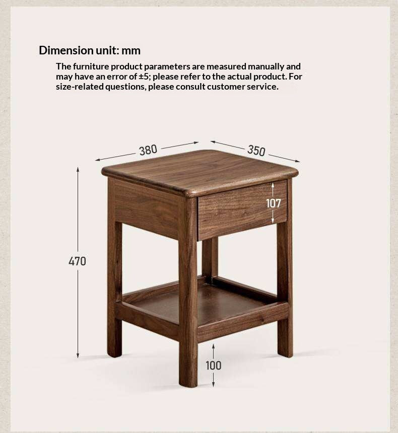 Black Walnut, Ash Bedside Storage Cabinet