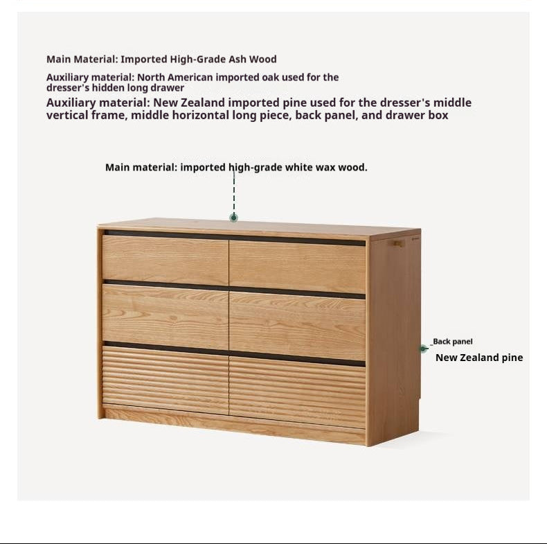 Ash Solid Wood Modern Minimalist Chest Of Drawers