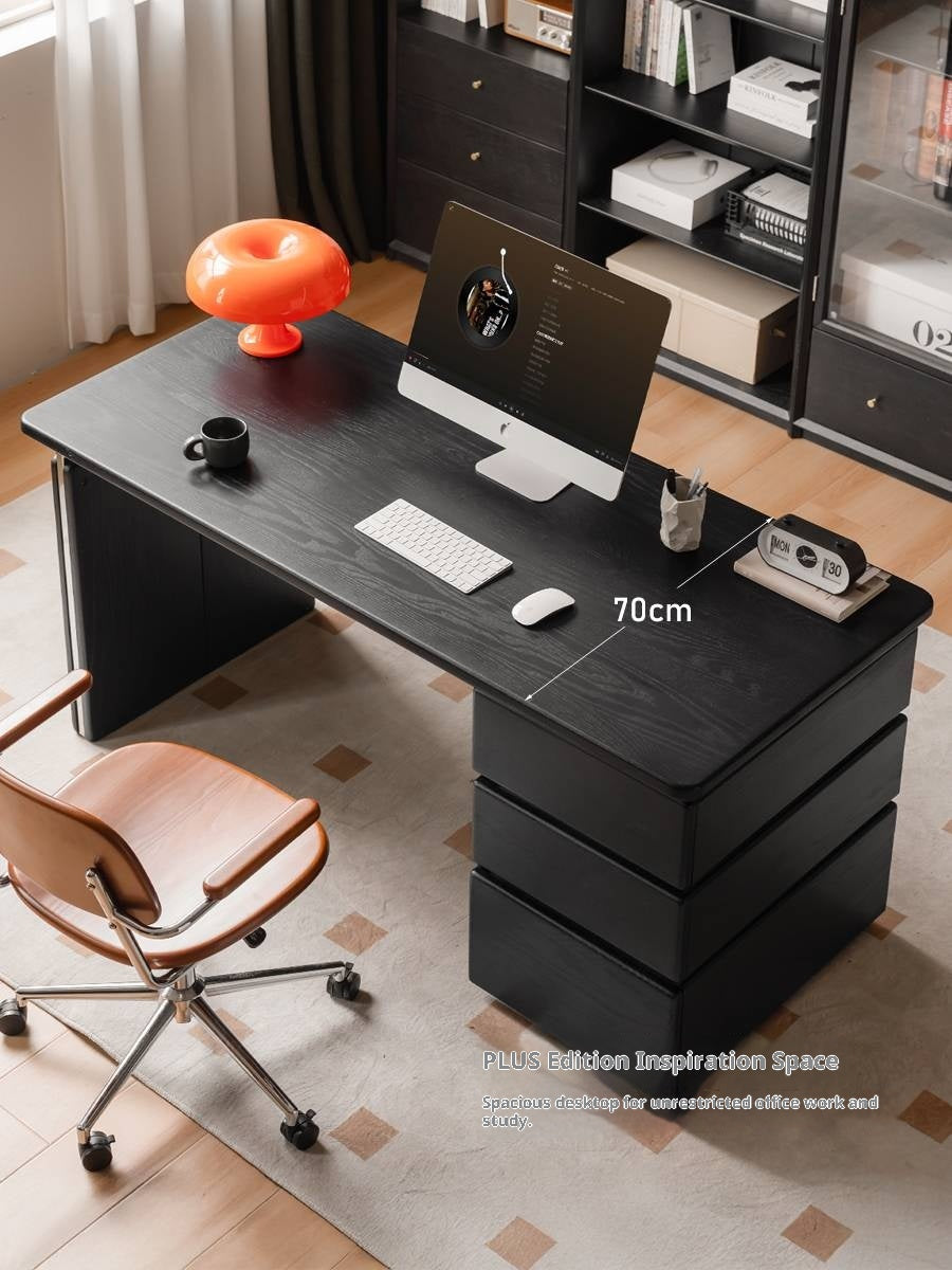 Oak Solid Wood Bauhaus Style Computer Desk.