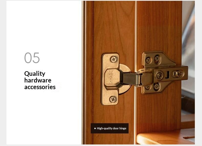 Cherry Solid Wood Bookcase with Glass Display Cabinets