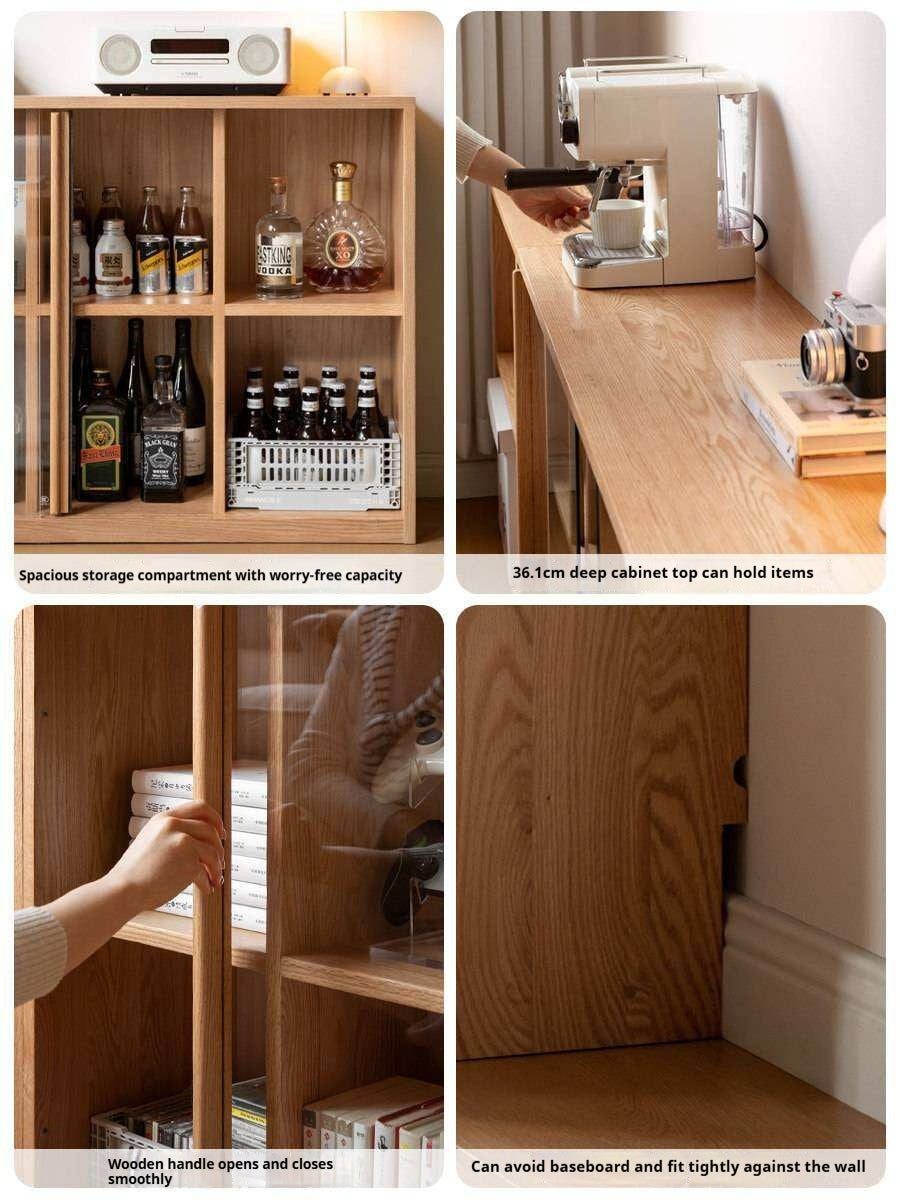 Oak Solid Wood Combination Bookcase.