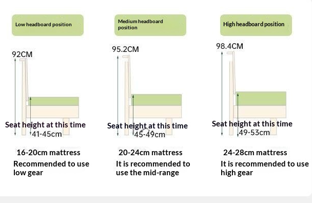 Oak Solid Wood Bed — Cream Style with Slanted Backrest