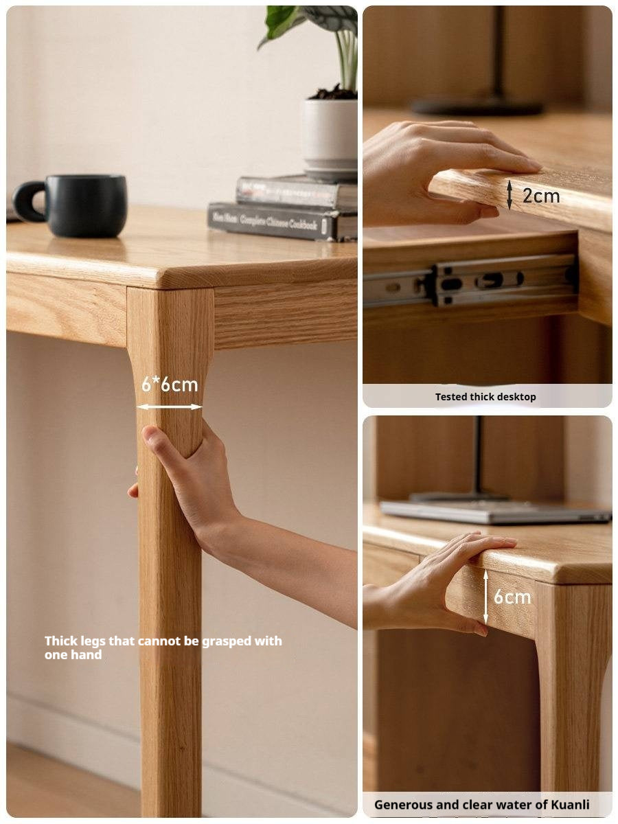 Oak Solid Wood Office Nordic Desk