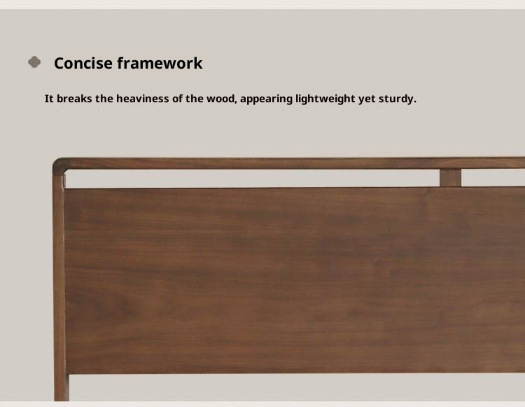 Black Walnut Solid Wood Light Luxury Box Bed