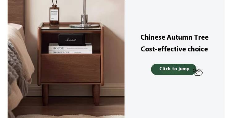 Black Walnut, White Ash, Cherry, Poplar, Tulipwood, Solid Rubberwood Modern Nightstand